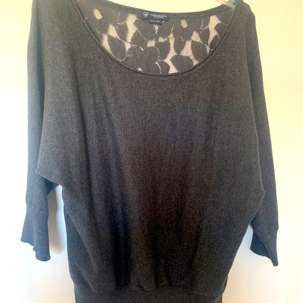 Sweater with floral lace back